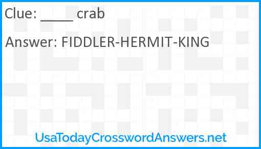____ crab Answer