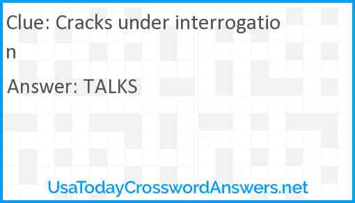 Cracks under interrogation Answer