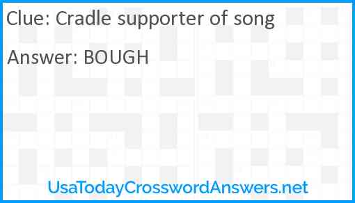 Cradle supporter of song Answer