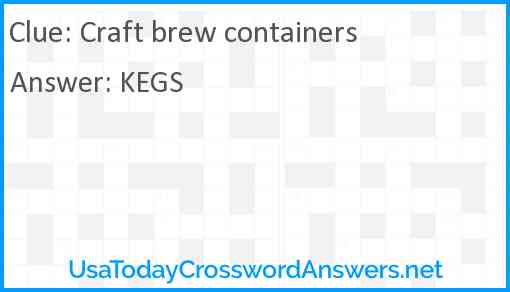 Craft brew containers Answer