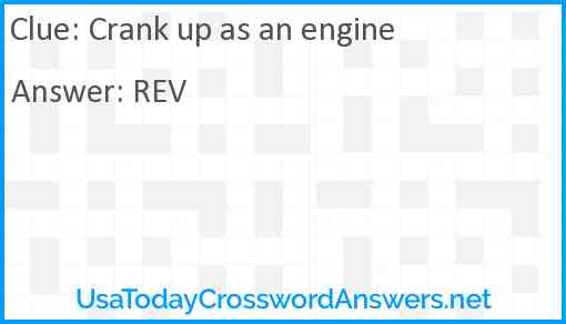 Crank up as an engine Answer
