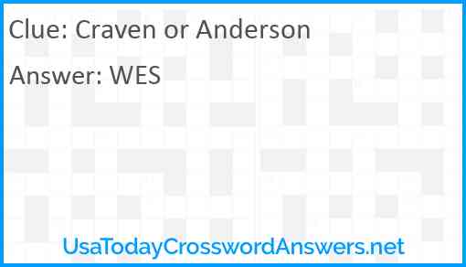 Craven or Anderson Answer