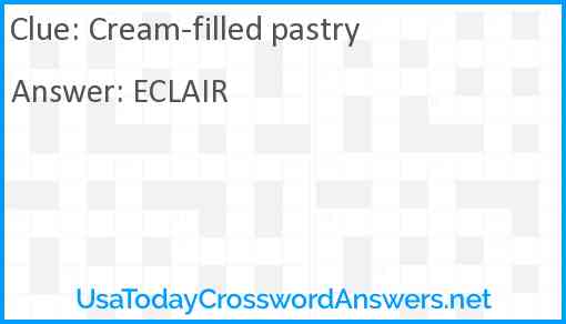 Cream-filled pastry Answer