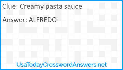 Creamy pasta sauce Answer