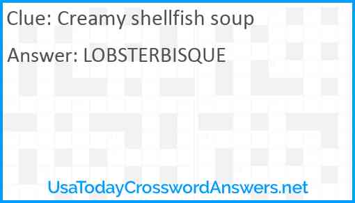 Creamy shellfish soup Answer