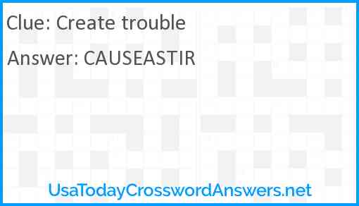 Create trouble Answer