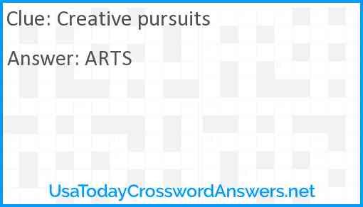 Creative pursuits Answer