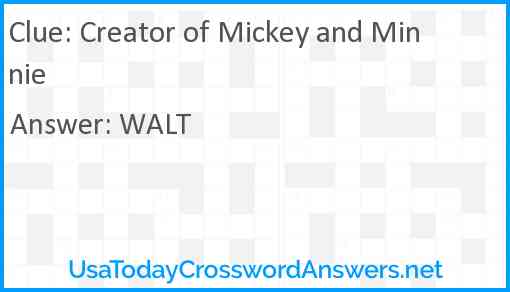 Creator of Mickey and Minnie Answer