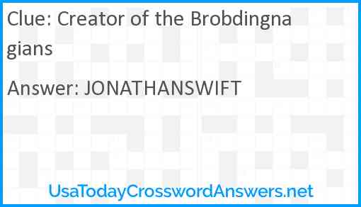 Creator of the Brobdingnagians Answer