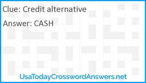 Credit alternative Answer