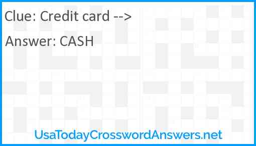 Credit card --> Answer
