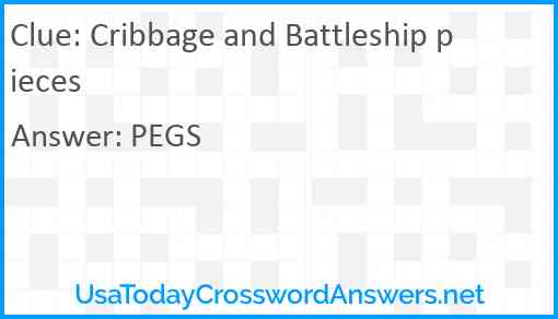 Cribbage and Battleship pieces Answer