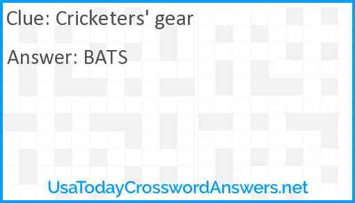 Cricketers' gear Answer