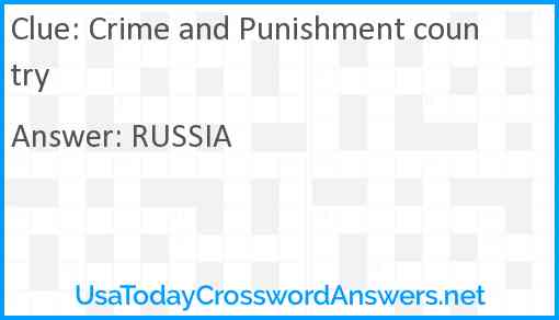 Crime and Punishment country Answer