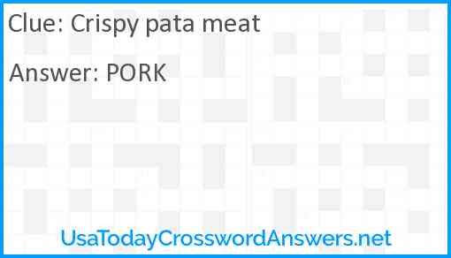Crispy pata meat Answer