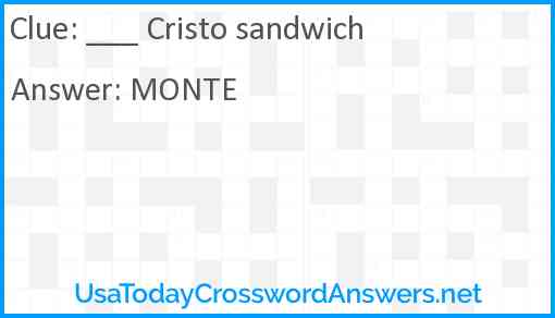 ___ Cristo sandwich Answer