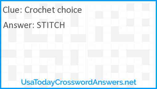 Crochet choice Answer