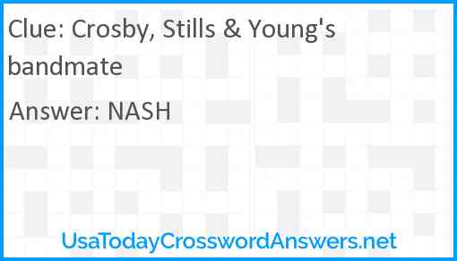 Crosby, Stills & Young's bandmate Answer