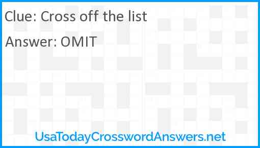 Cross off the list Answer
