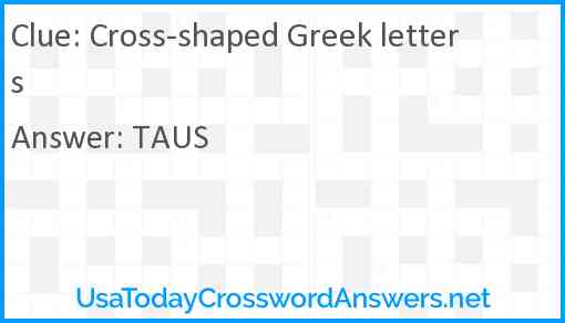 Cross-shaped Greek letters Answer