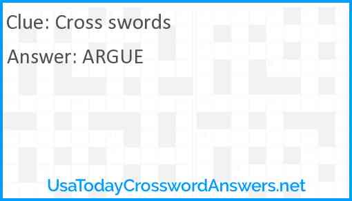 Cross swords Answer