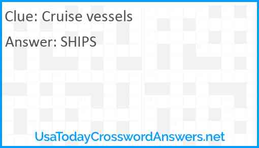 Cruise vessels Answer
