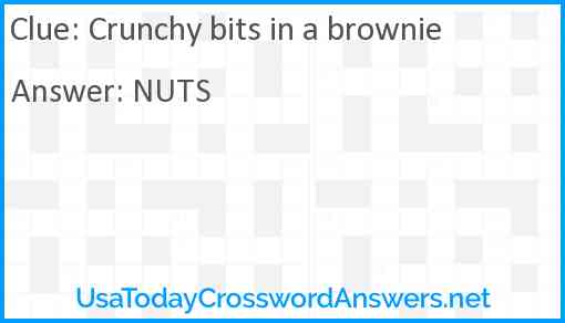 Crunchy bits in a brownie Answer