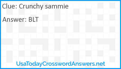 Crunchy sammie Answer