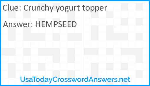Crunchy yogurt topper Answer