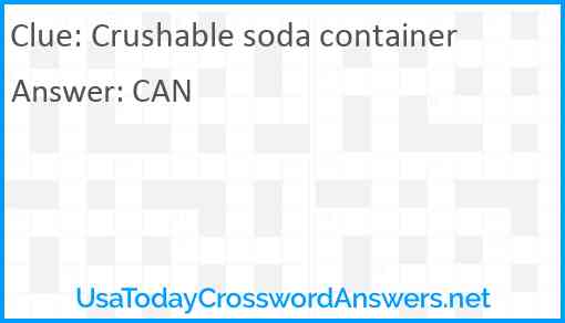 Crushable soda container Answer