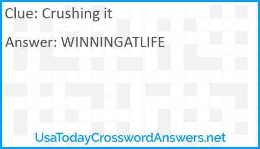 Crushing it Answer