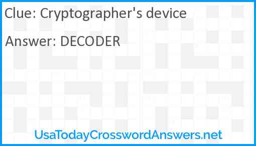 Cryptographer's device Answer