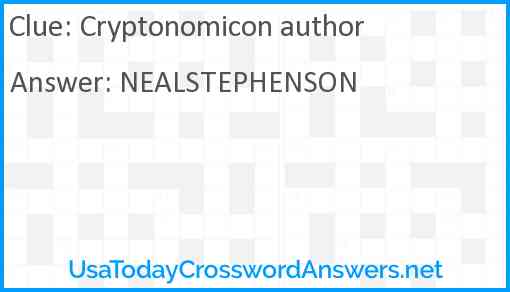 Cryptonomicon author Answer