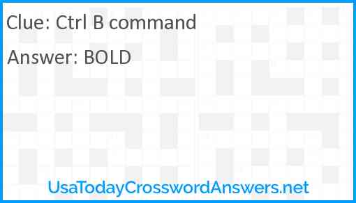 Ctrl B command Answer