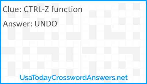 CTRL-Z function Answer