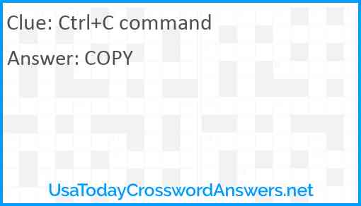 Ctrl+C command Answer
