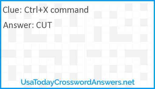 Ctrl+X command Answer