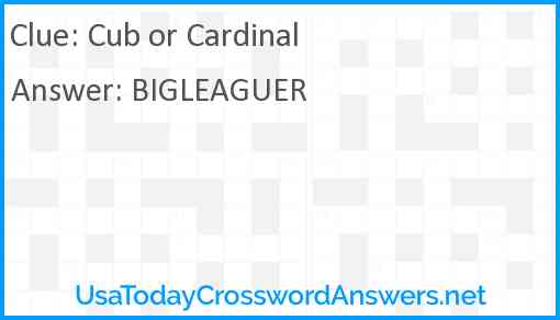 Cub or Cardinal Answer