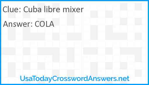 Cuba libre mixer Answer