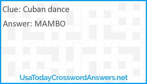 Cuban dance Answer