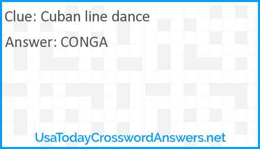Cuban line dance Answer