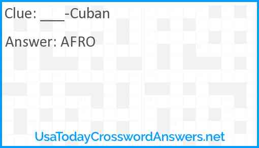 ___-Cuban Answer