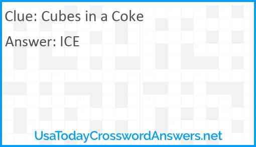 Cubes in a Coke Answer