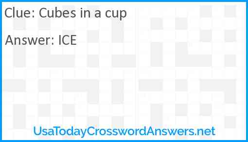 Cubes in a cup Answer