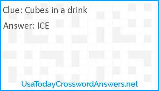 Cubes in a drink Answer