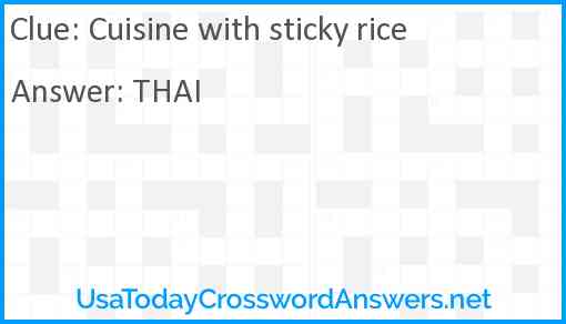 Cuisine with sticky rice Answer