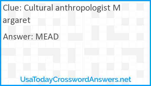 Cultural anthropologist Margaret Answer