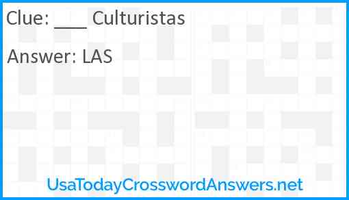 ___ Culturistas Answer