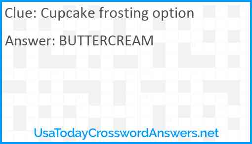 Cupcake frosting option Answer