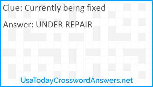 Currently being fixed Answer